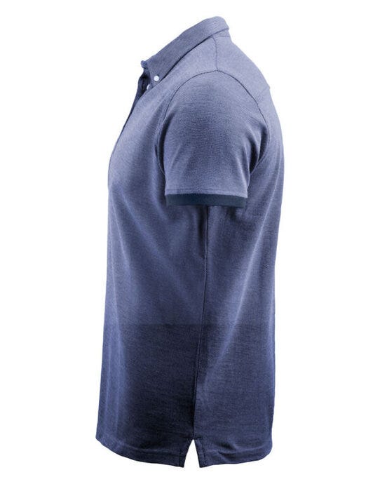 James Harvest HAR2135030 Larkford Pique Polo Shirt - Dark Blue Melange
