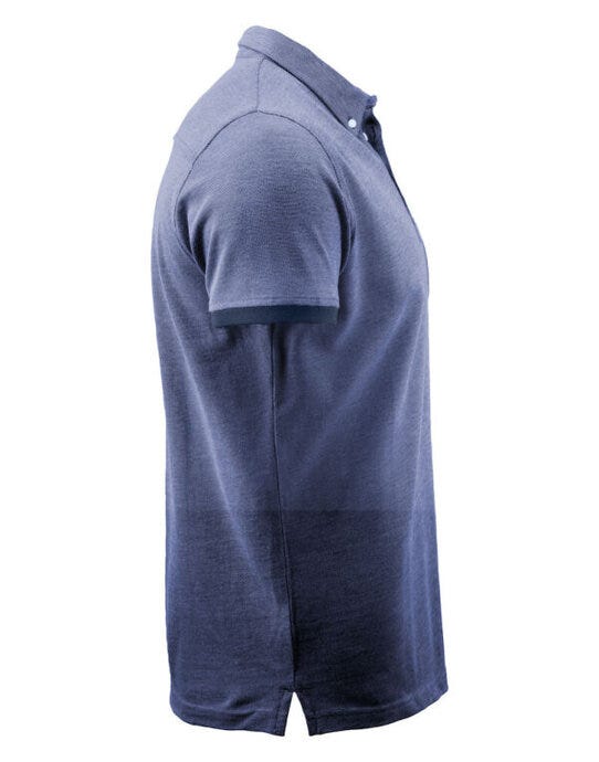 James Harvest HAR2135030 Larkford Pique Polo Shirt - Dark Blue Melange
