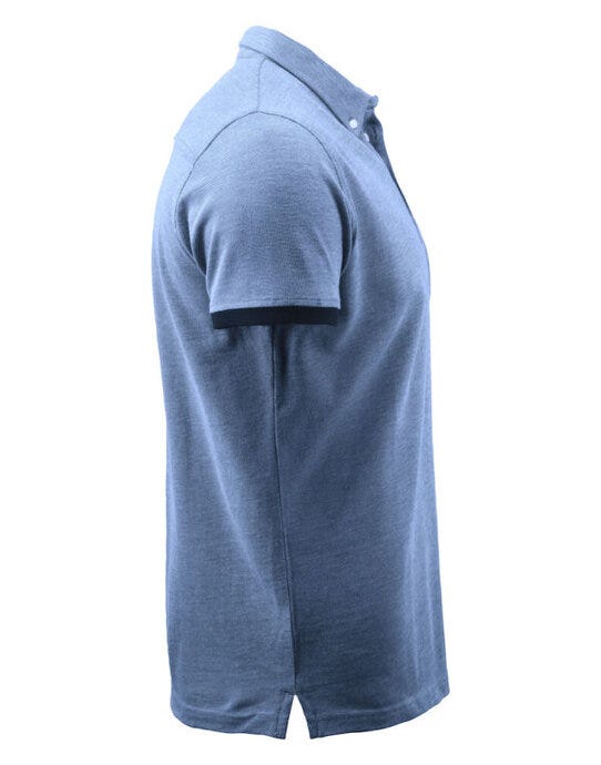 James Harvest HAR2135030 Larkford Pique Polo Shirt - Light Blue Melange