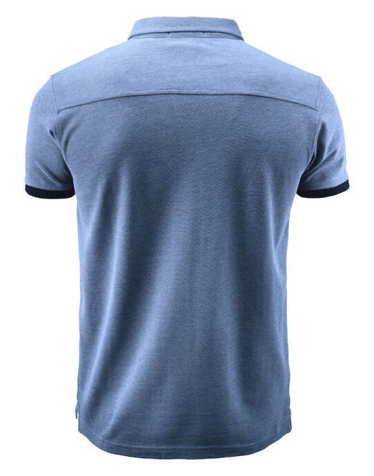James Harvest HAR2135030 Larkford Pique Polo Shirt - Light Blue Melange