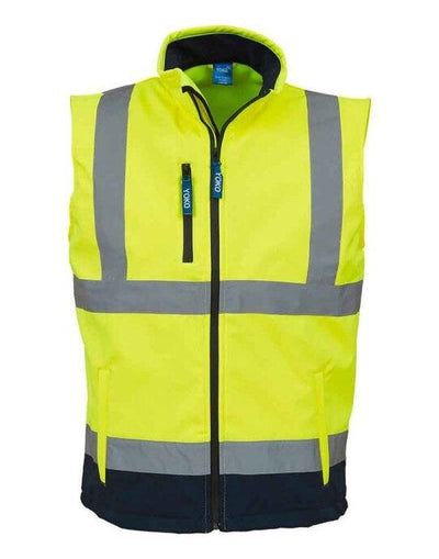 Yoko HV006 Hi Vis Softshell Bodywarmer - Hi-Vis Yellow/Navy