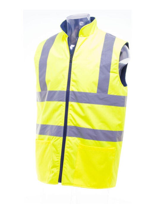 Yoko HV008F Hi-Vis Reversible Fleece Vest - Hi-Vis Yellow