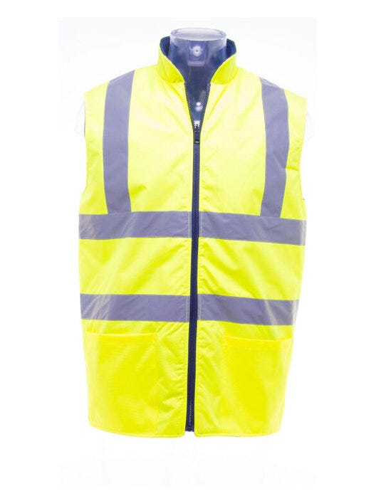 Yoko HV008F Hi-Vis Reversible Fleece Vest - Hi-Vis Yellow