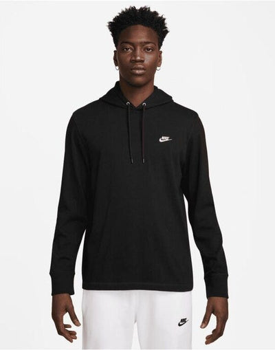 Nike HV1151 Club Knit Hoodie - Black/White