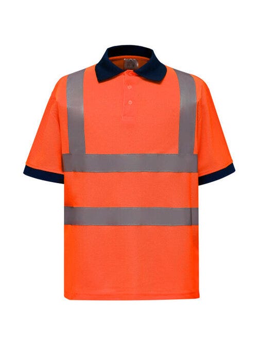 Yoko HVJ210-3M Hi-Vis Short Sleeve Polo Shirt - Hi Vis Orange