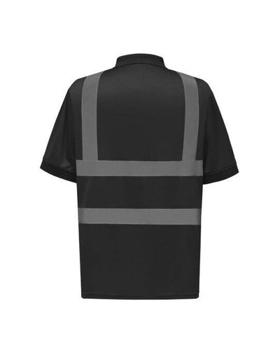 Yoko HVJ210-3M Hi-Vis Short Sleeve Polo Shirt - Black