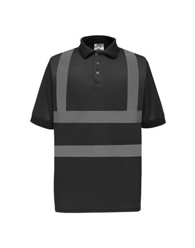 Yoko HVJ210-3M Hi-Vis Short Sleeve Polo Shirt - Black