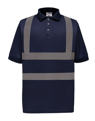 Yoko HVJ210-3M Hi-Vis Short Sleeve Polo Shirt - Navy