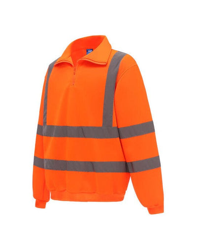 Yoko HVK06 Hi Vis 1/4 Zip Sweatshirt - Hi Vis Orange