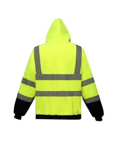 Yoko HVK07 Hi Vis Zipped Hoodie - Hi-Vis Yellow/Navy