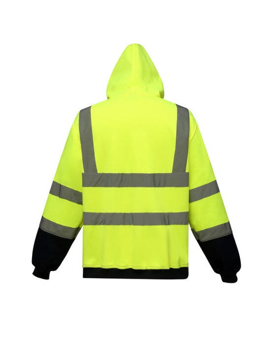 Yoko HVK07 Hi Vis Zipped Hoodie - Hi-Vis Yellow/Navy