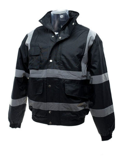 Yoko HVP211 Hi-Vis Bomber Jacket - Black