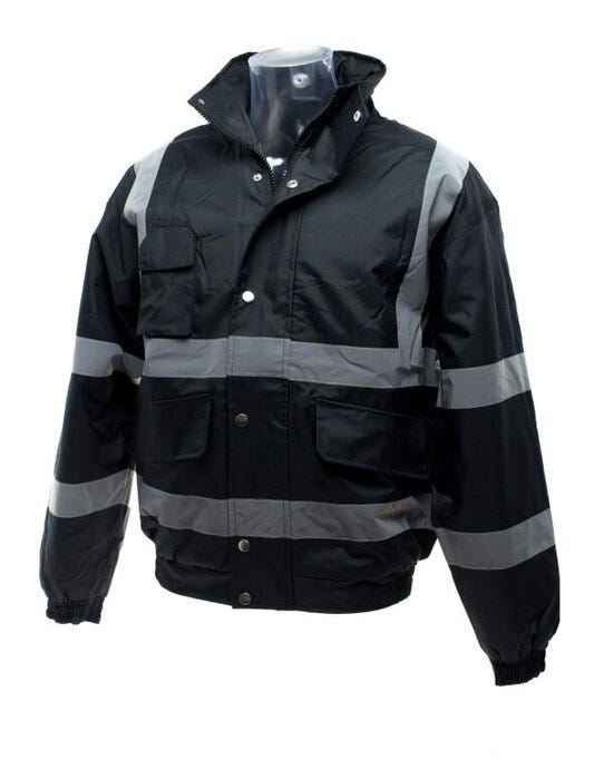 Yoko HVP211 Hi-Vis Bomber Jacket - Black