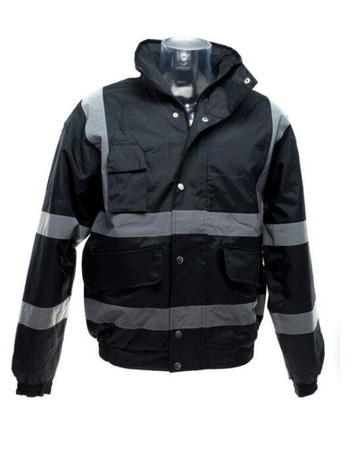 Yoko HVP211 Hi-Vis Bomber Jacket - Black