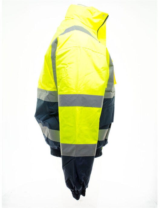 Yoko HVP218 Hi Vis 2 Tone Bomber Jacket - Hi-Vis Yellow/Navy