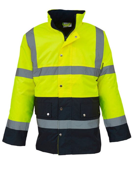 Yoko HVP302-3M Hi-Vis 2 Band Two Tone Jacket - Hi-Vis Yellow/Navy