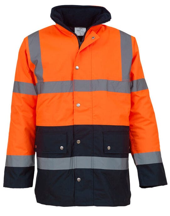 Yoko HVP302-3M Hi-Vis 2 Band Two Tone Jacket - Hi Vis Orange/Navy