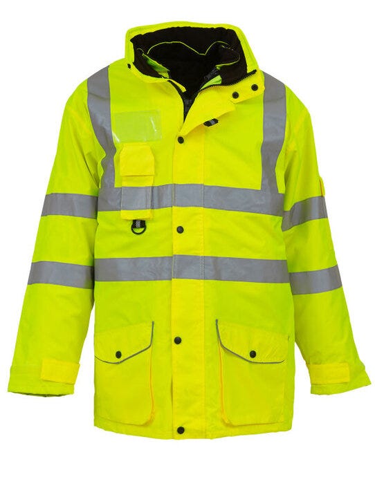 Yoko HVP711 Hi Vis Multi-Function 7-In-1 Jacket - Hi Vis Yellow