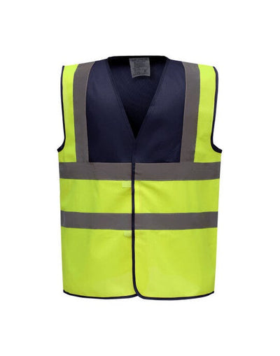 Yoko HVW100TT Two Tone Class 1 Waistcoat - Navy/Hi-Vis Yellow