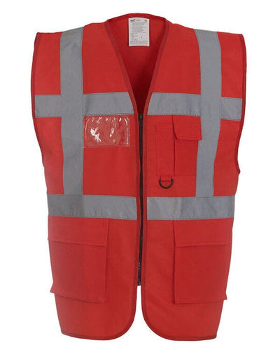 Yoko HVW801 Hi Vis Executive Vest - Red