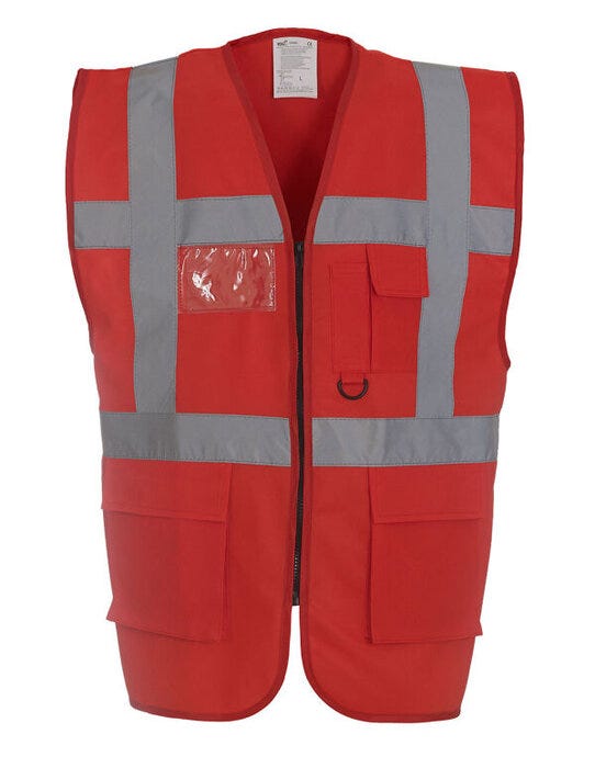 Yoko HVW801 Hi Vis Executive Vest - Red