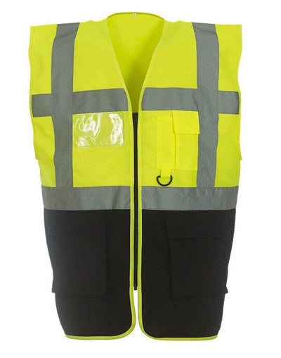 Yoko HVW801 Hi Vis Executive Vest - Hi Vis Yellow/Black