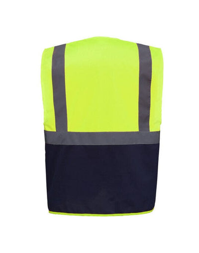Yoko HVW801 Hi Vis Executive Vest - Hi-Vis Yellow/Navy