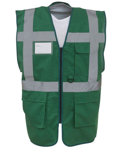 Yoko HVW801 Hi Vis Executive Vest - Paramedic Green