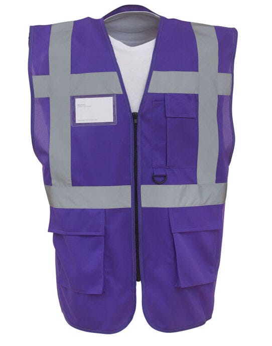 Yoko HVW801 Hi Vis Executive Vest - Purple