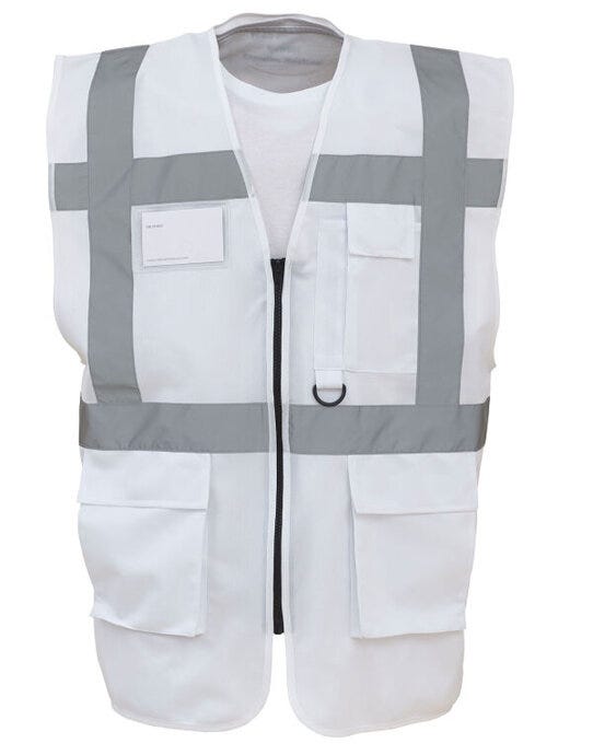 Yoko HVW801 Hi Vis Executive Vest - White