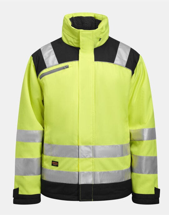 Jobman JM1347 Winter Jacket Star Hi-Vis - Yellow/Navy
