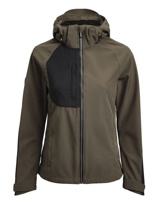 Jobman JM1372 Women's Oxygen Softshell Jacket - Olive Green/Black