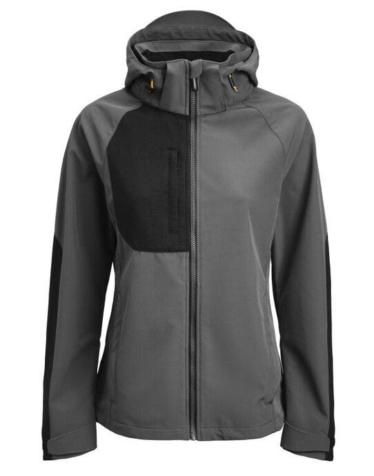 Jobman JM1372 Women's Oxygen Softshell Jacket - Dark Grey/Black