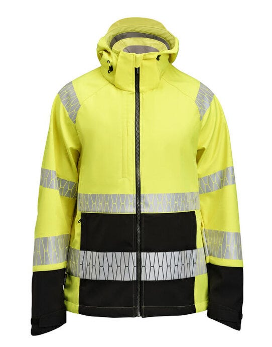 Jobman JM1376 Softshell Jacket Hi-Vis - Yellow/Black
