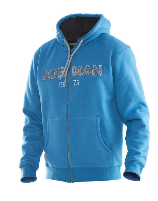 Jobman JM5154 Mens Vintage Hoodie Lined - Ocean/Dark Grey