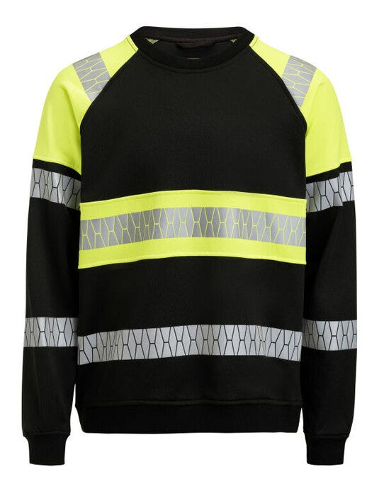 Jobman JM5224 Sweatshirt Hi-Vis - Black/Yellow