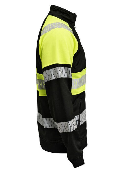 Jobman JM5225 Sweatshirt Full-Zip Hi-Vis - Black/Yellow