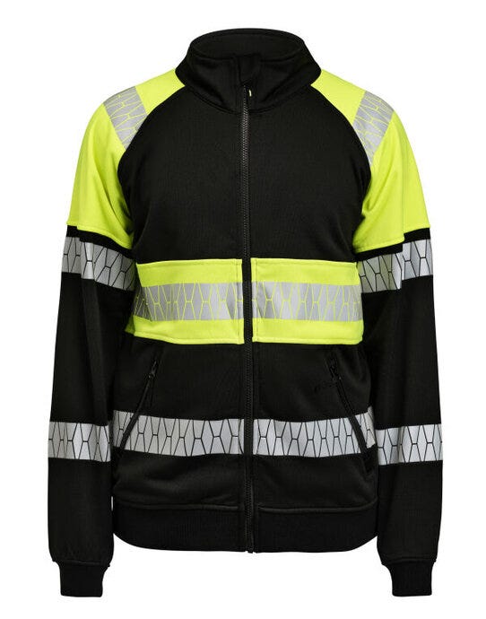 Jobman JM5225 Sweatshirt Full-Zip Hi-Vis - Black/Yellow