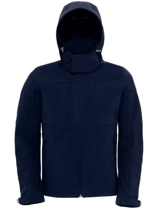 B&C JM950 B&amp;C Men's Hooded 3-Layer Softshell - Navy
