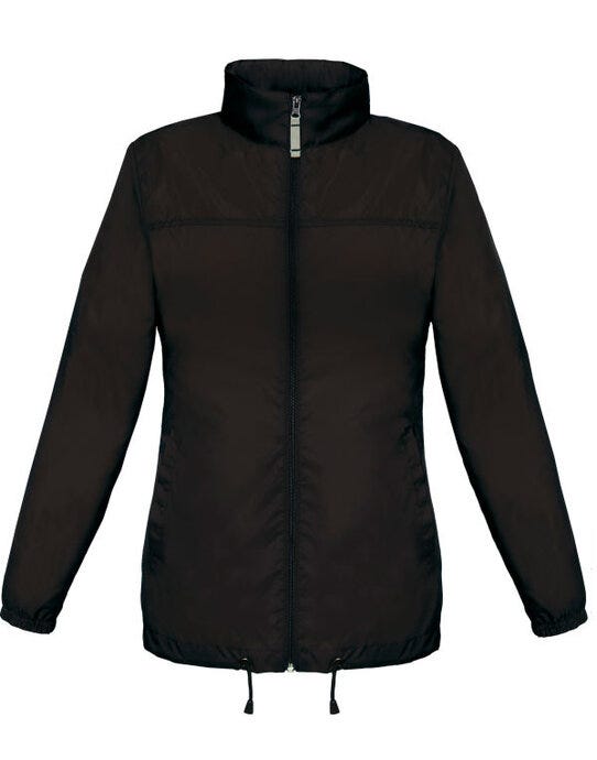 B&C JW902 B&amp;C Women's Sirocco Windbreaker Jacket - Black