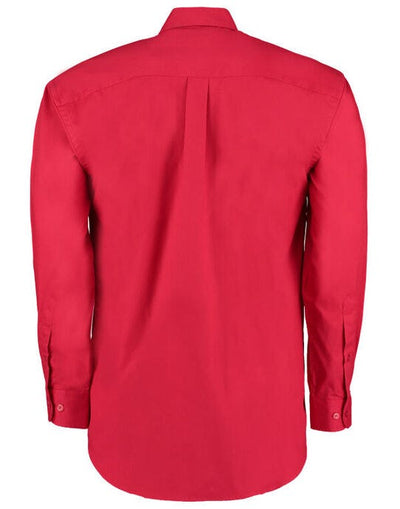 Kustom Kit KK105 Mens LS Classic Oxford Shirt - Red