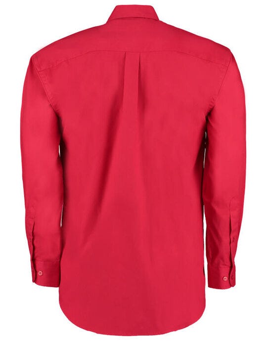 Kustom Kit KK105 Mens LS Classic Oxford Shirt - Red