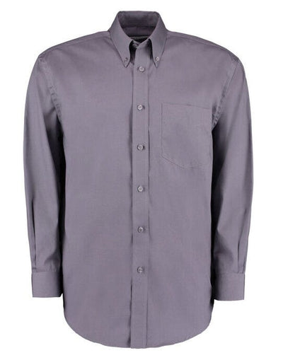 Kustom Kit KK105 Mens LS Classic Oxford Shirt - Charcoal