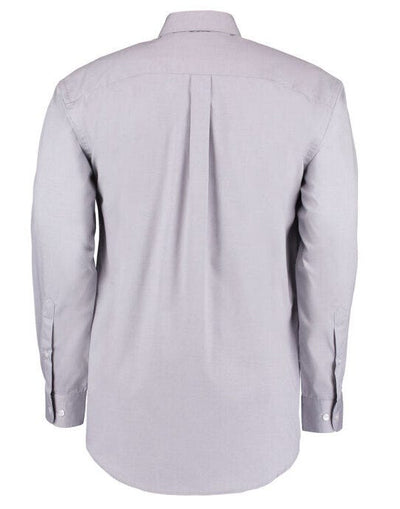 Kustom Kit KK105 Mens LS Classic Oxford Shirt - Silver Grey