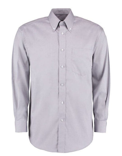 Kustom Kit KK105 Mens LS Classic Oxford Shirt - Silver Grey
