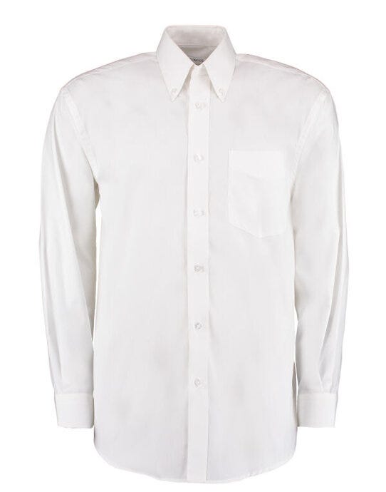 Kustom Kit KK105 Mens LS Classic Oxford Shirt - White