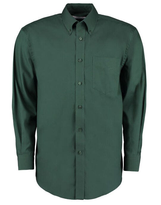 Kustom Kit KK105 Mens LS Classic Oxford Shirt - Bottle Green