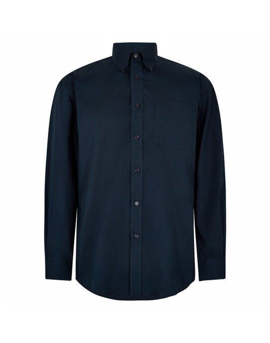 Kustom Kit KK105 Mens LS Classic Oxford Shirt - Dark Navy