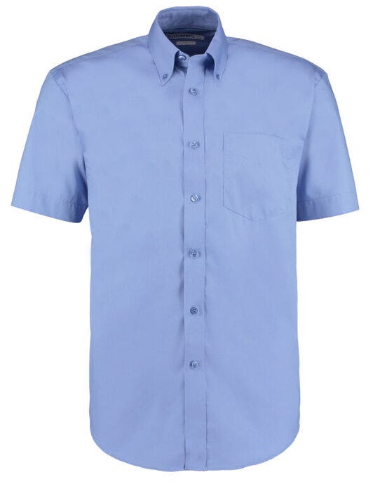 Kustom Kit KK109 Mens SS Classic Oxford Shirt - Mid Blue