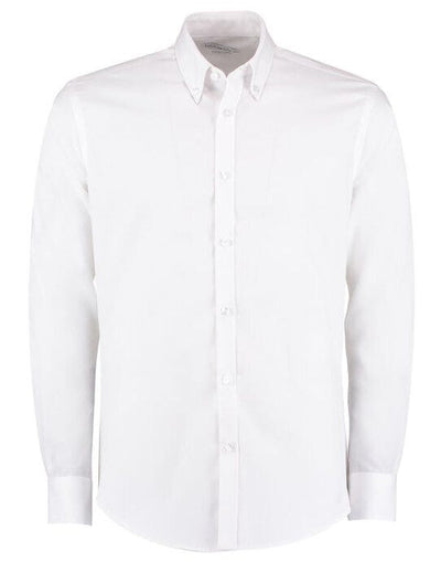 Kustom Kit KK139 Men LS Slim Oxford Twil Shirt - White